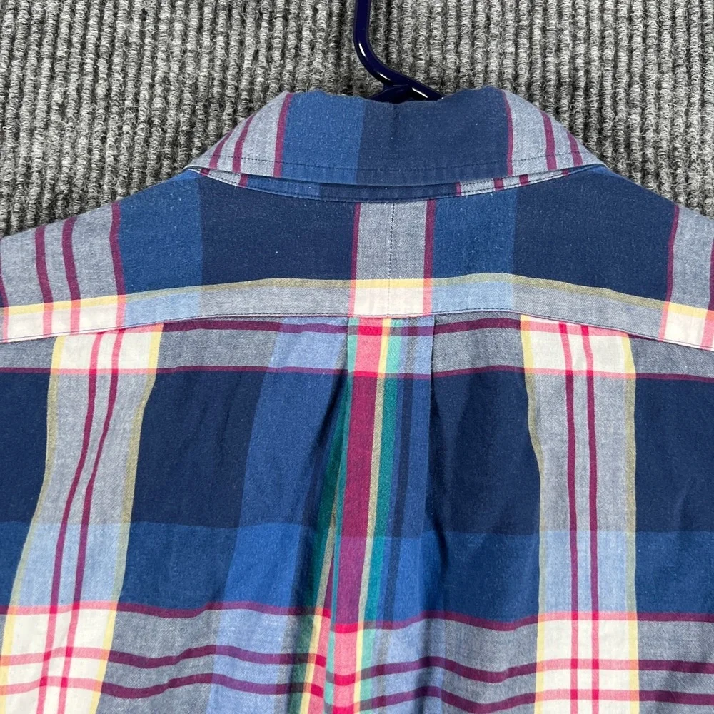 Ralph Lauren Shirt Mens 2XL XXL Blue Plaid Long Sleeve Button Down Blake Fit